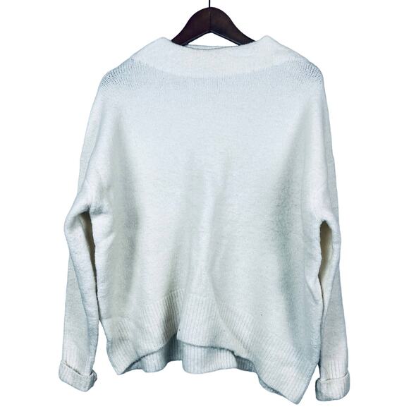 Cable Stitch Sweater Crewneck Slouchy Oversized Long Sleeve Soft Cream - XS - Picture 1 of 5